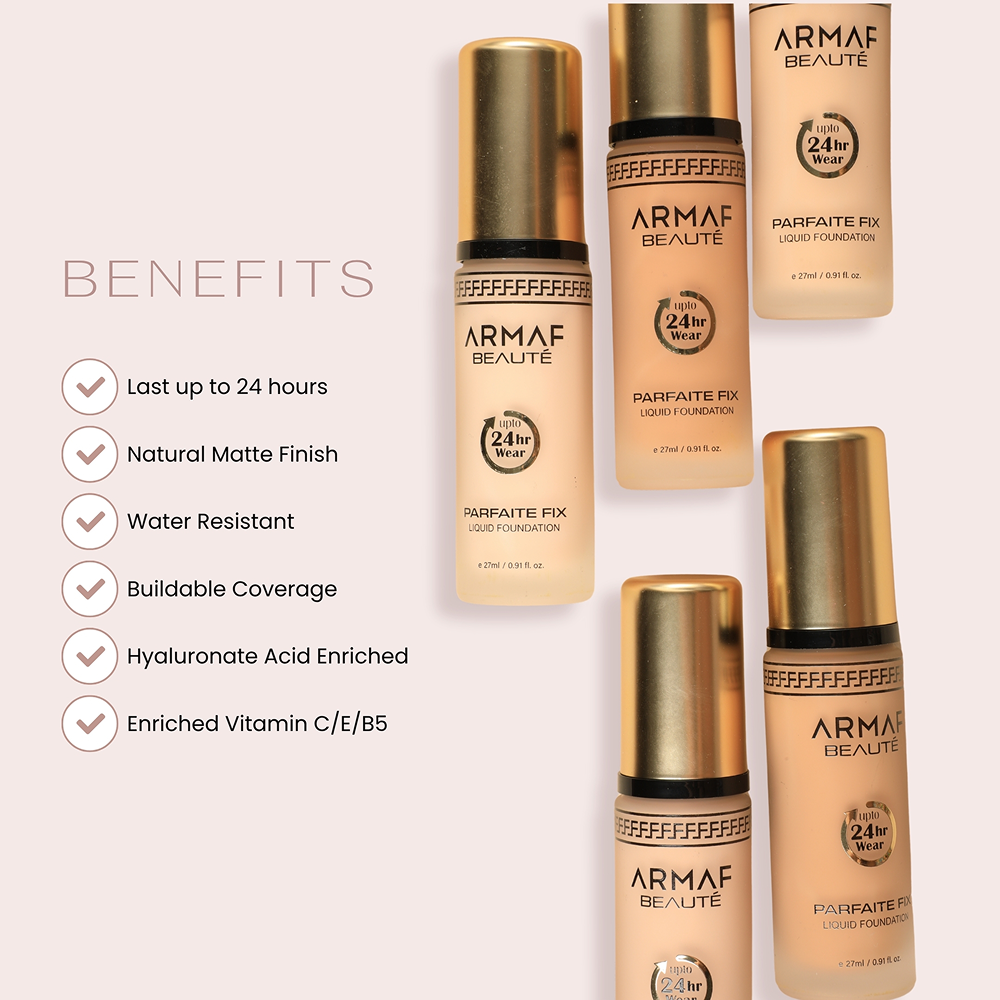 Parfaite Fix Liquid Foundation Long-Lasting Matte Foundation for Flawless Skin