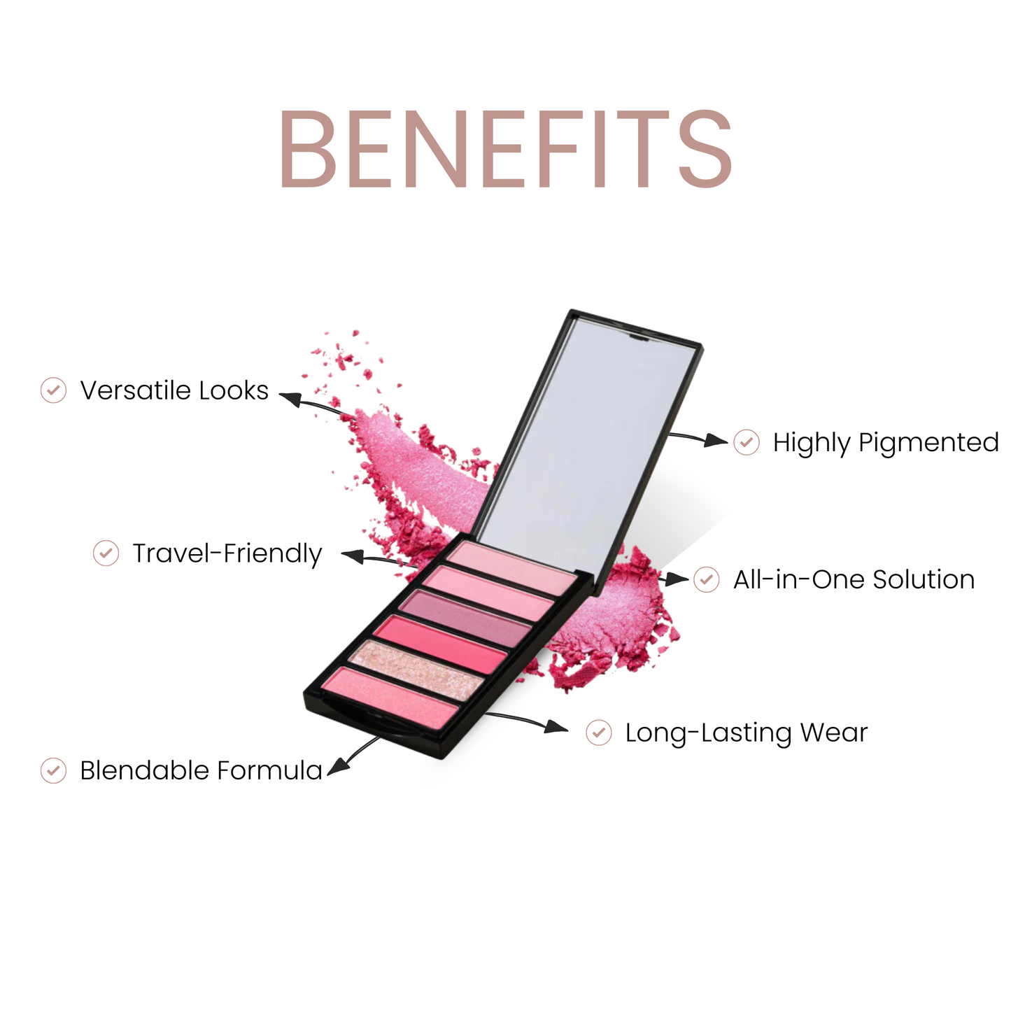 Eyeshadow Palette 6-in-1 Versatile Blendable Shades for Day-to-Night Makeup
