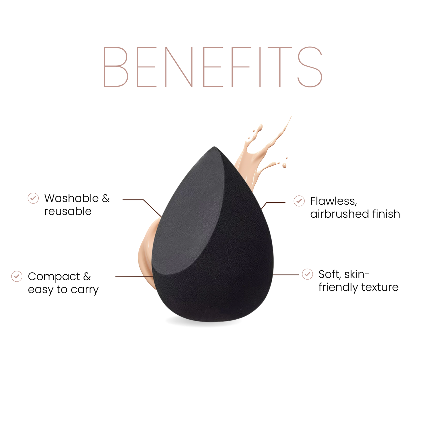 Makeup Blender Sponge, Ultra-Soft - Washable & Reusable