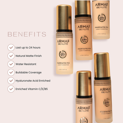 Parfaite Fix Liquid Foundation Long-Lasting Matte Foundation for Flawless Skin