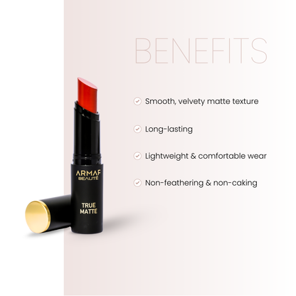 True Matte Bullet Lipstick Long-Lasting Pigmented Lip Color for Everyday Wear