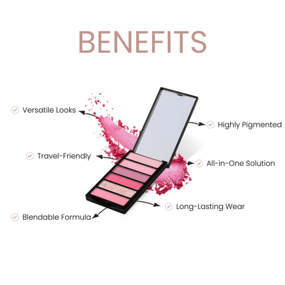 Eyeshadow Palette 6-in-1 Versatile Blendable Shades for Day-to-Night Makeup